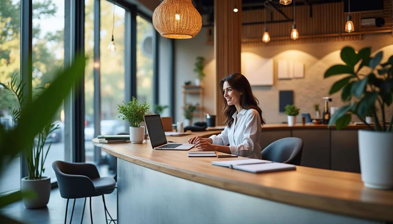 Banque d’accueil en angle : optimiser espace et accueil pro